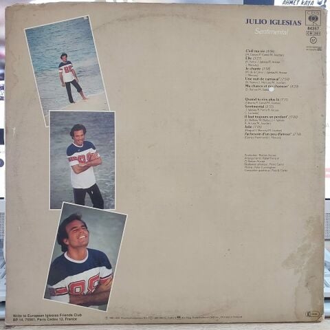JULIO IGLESİAS - SENTİMENTAL LP PLAK