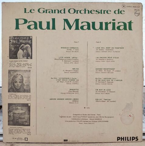 Le Grand Orchestre De Paul Mauriat – L'été Indien LP PLAK