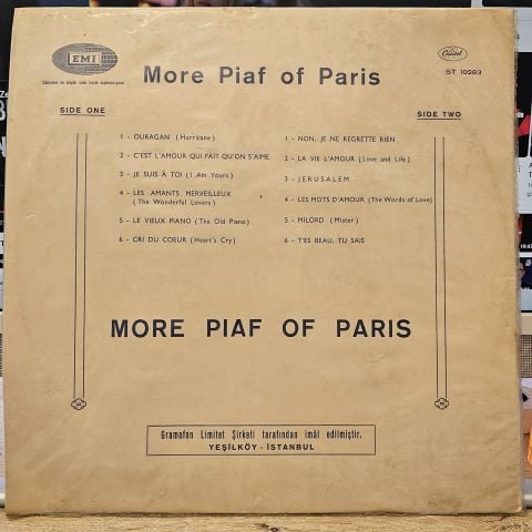 Edith Piaf – More Piaf Of Paris LP PLAK