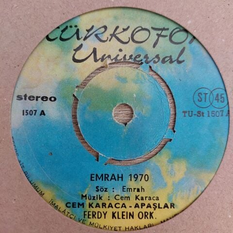 Cem Karaca & Apaşlar – Emrah 1970 / Karanlık Yollar 45LİK PLAK