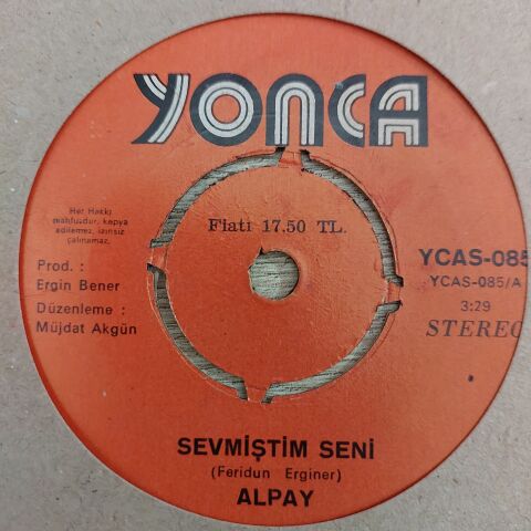 Alpay – Sevmiştim Seni / Gözlerin 45LİK PLAK