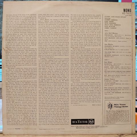 Various – Classic Jazz Piano Styles LP PLAK