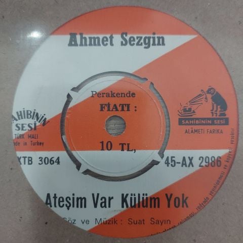 AHMET SEZGİN - ATEŞİM VAR KÜLÜM YOK45LİK PLAK
