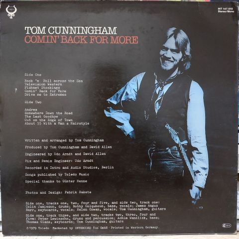 Tom Cunningham – Comin' Back For More LP PLAK
