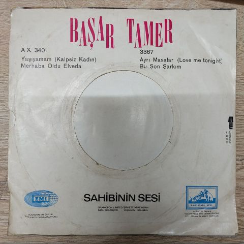 Başar Tamer – Aşka Veda, Elveda Elveda / Yalnızım Ben Her An 45LİK PLAK