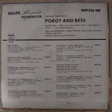 June McMechen, Camilla Williams, Avon Long, Lehmann Engel Und Sein Orchester* – Porgy And Bess 45LİK PLAK