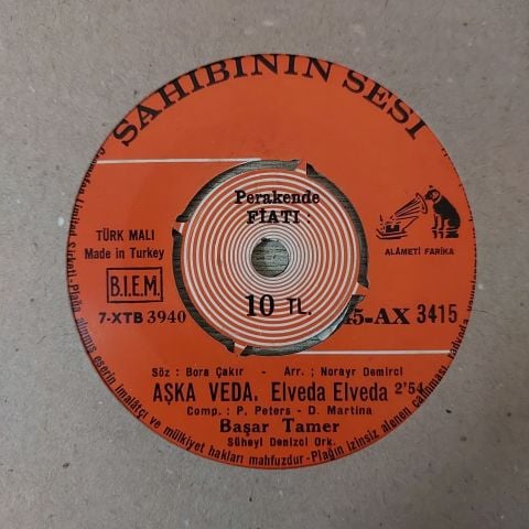 Başar Tamer – Yaşıyamam / Merhaba Oldu Elveda 45LİK PLAK