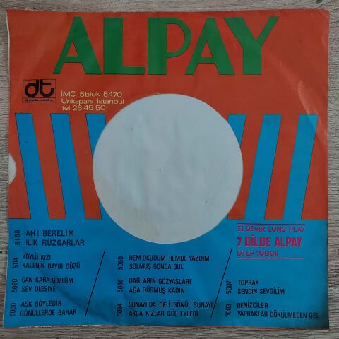 Alpay – Ah! Berelim / Ilık Rüzgarlar 45LİK PLAK