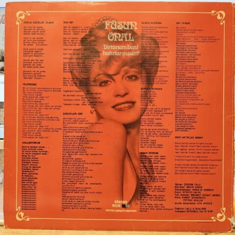 Füsun Önal – Birtanem, Beni Hatırlar Mısın LP PLAK