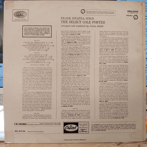 Frank Sinatra – Frank Sinatra Sings The Select Cole Porter LP PLAK