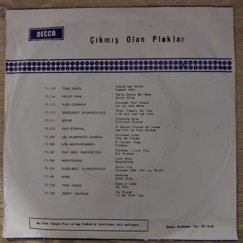 Engelbert Humperdinck – Another Time, Another Place 45LİK PLAK