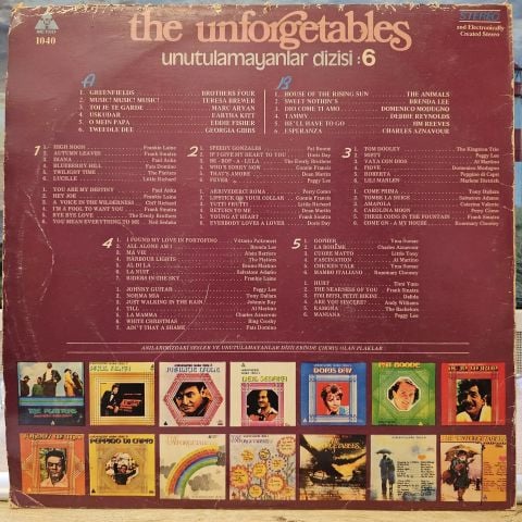 Various – The Unforgetables / Unutulmayanlar Dizisi: 6 LP PLAK