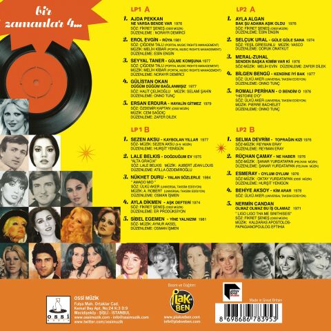 ÇEŞİTLİ SANATÇILAR - BİR ZAMANLAR 4 LP PLAK