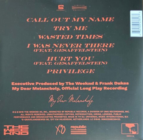 The Weeknd – My Dear Melancholy, LP PLAK