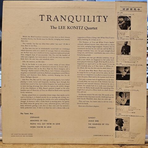 The Lee Konitz Quartet – Tranquility LP PLAK