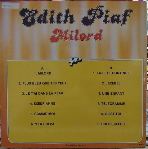 Edith Piaf – Milord LP PLAK