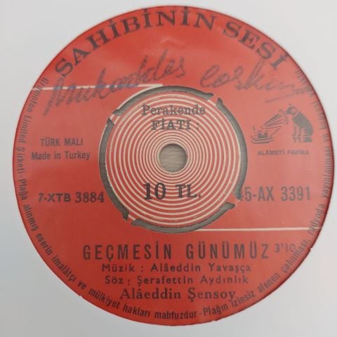 Alaeddin Şensoy - Geçmişim Günümüz 45LİK PLAK