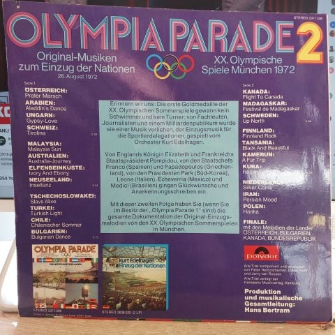 Orchester Kurt Edelhagen – Olympia Parade 2 (Original-Musiken Zum Einzug Der Nationen 26. August 1972) LP PLAK