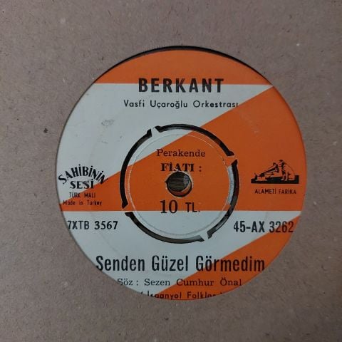 Berkant, Vasfi Uçaroğlu Orkestrası – Senden Güzel Görmedim / Sen Sevmeden Sevildin 45LİK PLAK