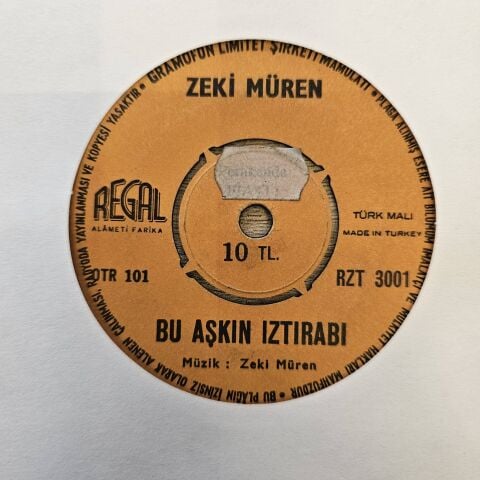 Zeki Müren – Bu Askin Iztirabi / Hem Okudum Hem Yazdim 45LİK PLAK
