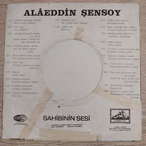 Alaeddin Şensoy – Ellerim Böyle Boş Mu Kalacak 45LİK PLAK