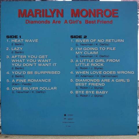 Marilyn Monroe – Diamonds Are A Girl's Best Friend LP PLAK