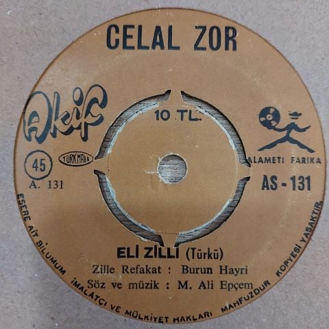 CELAL ZOR -ELİ ZİLLİ 45LİK PLAK
