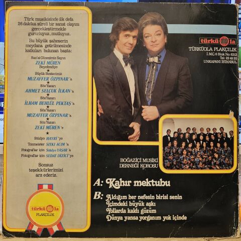 Zeki Müren – Özpınar'ın Pınarından Kahır Mektubu LP PLAK