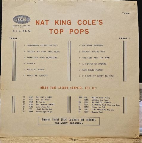 Nat King Cole – Top Pops LP PLAK