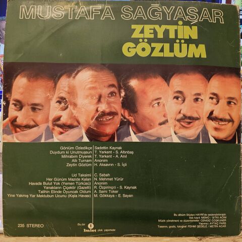 Mustafa Sağyaşar – Zeytin Gözlüm LP PLAK