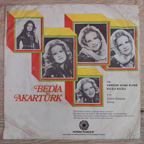 Bedia Akartürk – Gel Bari Bari / Hancımısın Yolcumusun 45LİK PLAK