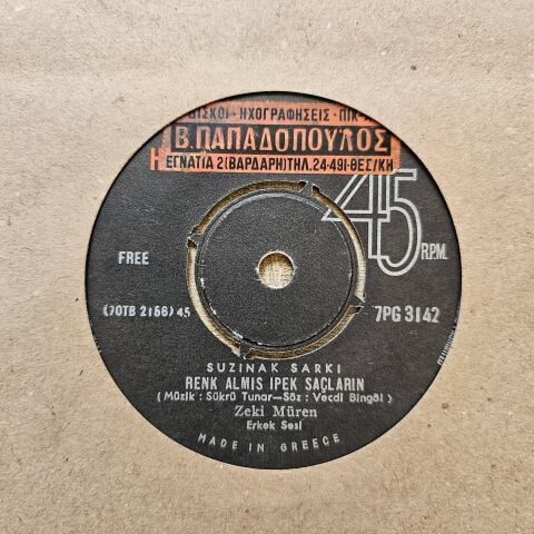 Zeki Müren – Senden Ayri Gunlerimde / Renk Almis Ipek Saçlarin 45LİK PLAK