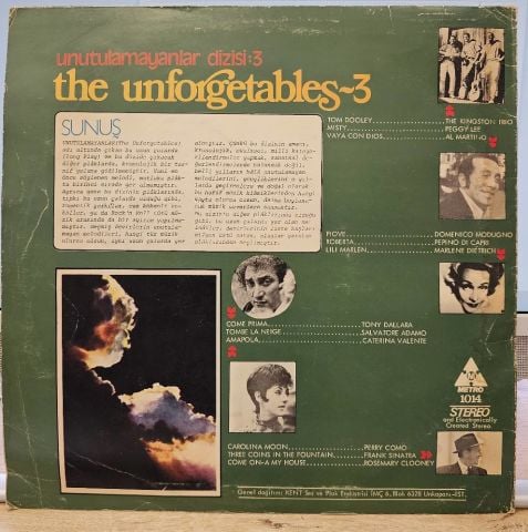 Various – The Unforgetables / Unutulmayanlar Dizisi: 3 LP PLAK