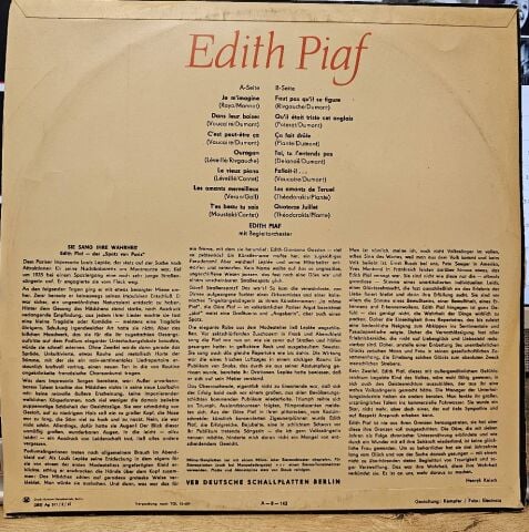 Edith Piaf – Edith Piaf LP PLAK