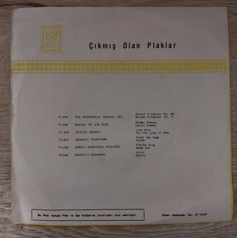 Waldo De Los Rios – Mozart Symphony No.40 In G Minor 45LİK PLAK