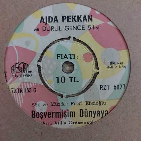 AJDA PEKKAN BOŞVERMİŞİM DÜNYAYA 45LİK PLAK