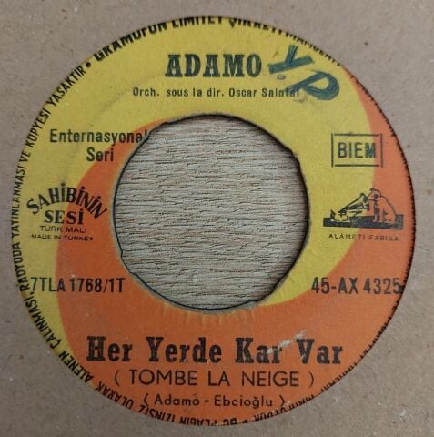 Adamo – Her Yerde Kar Var (Tombe La Neige) / Ballade A La Pluie 45LİK PLAK