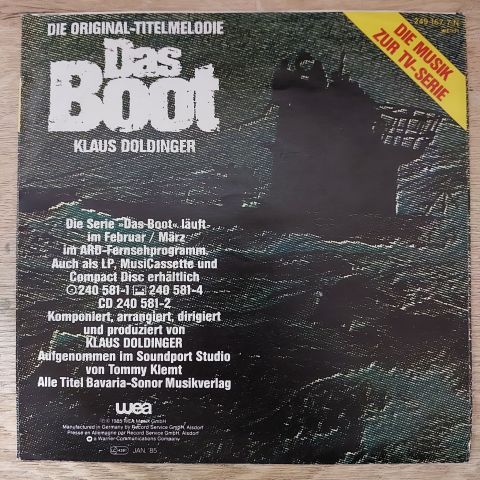 Klaus Doldinger – Das Boot (Die Original-Titelmelodie) 45LİK PLAK