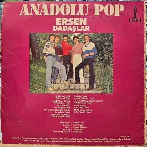Ersen, Dadaşlar – Anadolu Pop LP PLAK