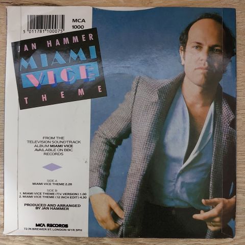 Jan Hammer – Miami Vice Theme 45LİK PLAK