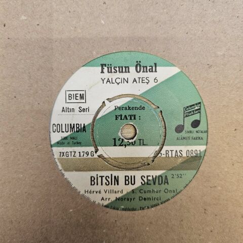 Füsun Önal – Bitsin Bu Sevda / Hatıralar Dile Gelince 45LİK PLAK