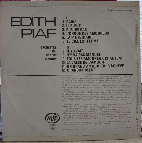 EDİTH PİAF - EDİTH PİAH LP PLAK
