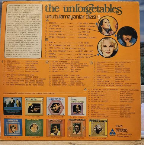 Various – The Unforgetables / Unutulmayanlar Dizisi: 5 LP PLAK