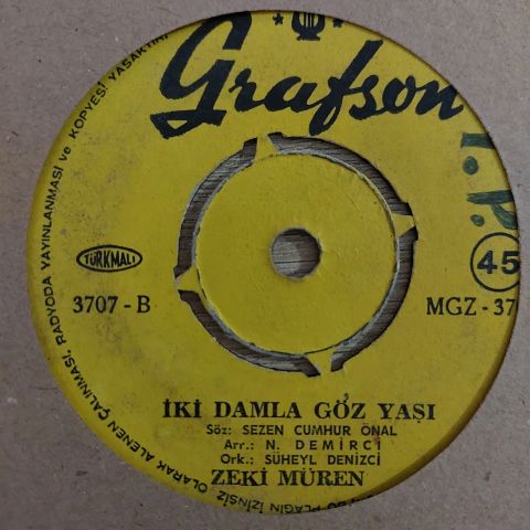 Zeki Müren – Bekleyiş / İki Damla Göz Yaşı 45LİK PLAK
