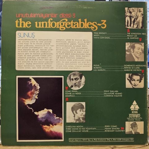 Various – The Unforgetables / Unutulmayanlar Dizisi: 3 LP PLAK