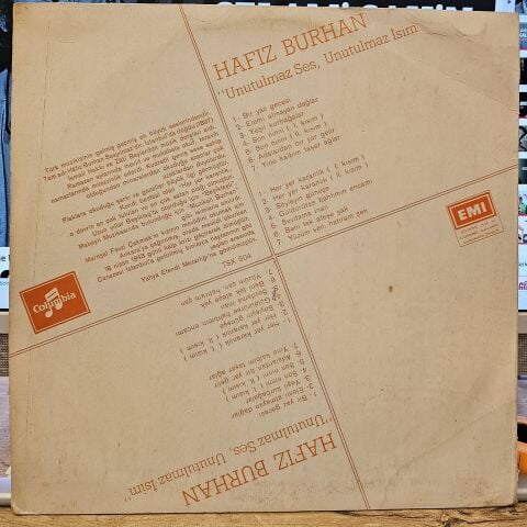 Hafız Burhan – Unutulmaz Ses, Unutulmaz İsim LP PLAK