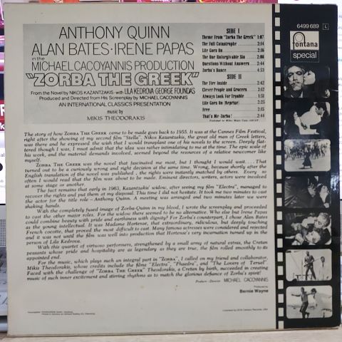 Mikis Theodorakis – Zorba The Greek (Original Soundtrack Album) LP PLAK