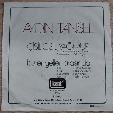 AYDIN TANSEL - ÇİSİL ÇİSİL YAĞMUR 45LİK PLAK