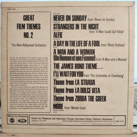 THE NEW HOLLYWOOD ORCHESTRA - GREAT FİLM THEMES NO.2 LP PLAK