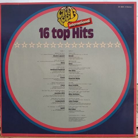 ÇEŞİTLİ SANATÇILAR - 16 TOP HİTS - AUS DEN HİTPARADEN NOVEMBER DEZEMBER 1982 LP PLAK